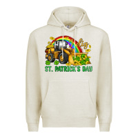 Oatmeal Heather i dig st patrick s day bulldozer Premium Hoodie - JahusDesignShop
