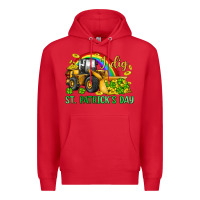 Red i dig st patrick s day bulldozer Premium Hoodie - JahusDesignShop