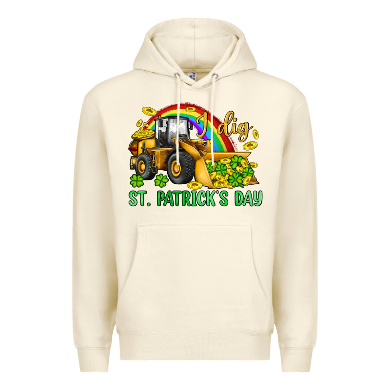 I Dig St Patrick S Day Bulldozer Premium Hoodie by JahusDesignShop | Teevron