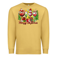 Antique Gold merry christmas wine glasses Premium Sweatshirt - Zillion Design Studio