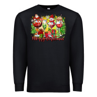 Black merry christmas wine glasses Premium Sweatshirt - Zillion Design Studio