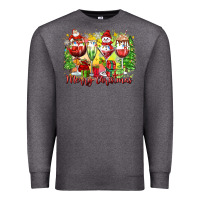 Charcoal Heather merry christmas wine glasses Premium Sweatshirt - Zillion Design Studio