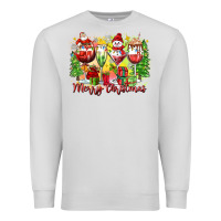 Dove Grey merry christmas wine glasses Premium Sweatshirt - Zillion Design Studio
