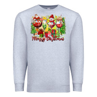 Heather Grey merry christmas wine glasses Premium Sweatshirt - Zillion Design Studio