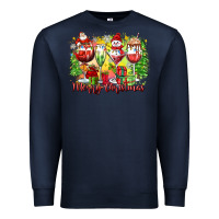 Navy merry christmas wine glasses Premium Sweatshirt - Zillion Design Studio