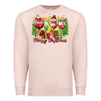 Pale Pink merry christmas wine glasses Premium Sweatshirt - Zillion Design Studio