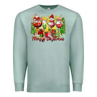 Seafoam merry christmas wine glasses Premium Sweatshirt - Zillion Design Studio