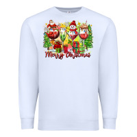 White merry christmas wine glasses Premium Sweatshirt - Zillion Design Studio