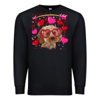 Black Valentine's day cockapoo Premium Sweatshirt - RanaPortraitStore