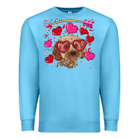 Ocean Blue Valentine's day cockapoo Premium Sweatshirt - RanaPortraitStore