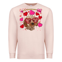 Pale Pink Valentine's day cockapoo Premium Sweatshirt - RanaPortraitStore
