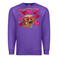Purple Valentine's day cockapoo Premium Sweatshirt - RanaPortraitStore