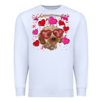 White Valentine's day cockapoo Premium Sweatshirt - RanaPortraitStore
