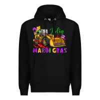 Black i dig mardi gras bulldozer Premium Hoodie - JahusDesignShop