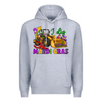 Heather Grey i dig mardi gras bulldozer Premium Hoodie - JahusDesignShop