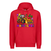 Red i dig mardi gras bulldozer Premium Hoodie - JahusDesignShop