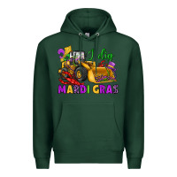 Sports Green i dig mardi gras bulldozer Premium Hoodie - JahusDesignShop