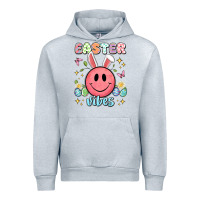 Heather Grey easter vibes smiley face Urban Hoodie - Artiststas
