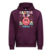 Mauve Wine easter vibes smiley face Urban Hoodie - Artiststas