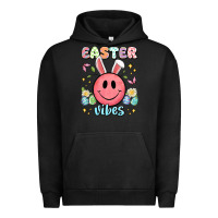 Pigment Black easter vibes smiley face Urban Hoodie - Artiststas