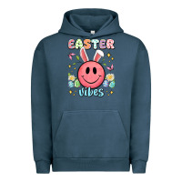 Pigment Midnight Navy easter vibes smiley face Urban Hoodie - Artiststas