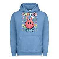 Pigment Pebble Blue easter vibes smiley face Urban Hoodie - Artiststas