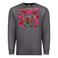 Charcoal Heather Valentine's day french bulldog puppy Premium Sweatshirt - RanaPortraitStore