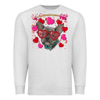 Oatmeal Heather Valentine's day french bulldog puppy Premium Sweatshirt - RanaPortraitStore