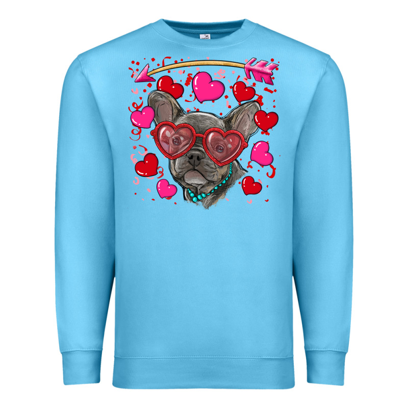 Valentine's Day French Bulldog Puppy Premium Sweatshirt by RanaPortraitStore | Teevron
