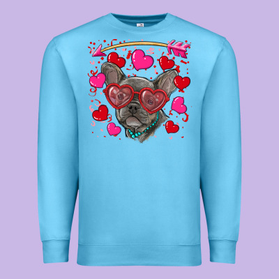 Premium Sweatshirt Valentine's day french bulldog puppy