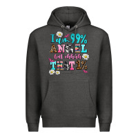 Charcoal Heather i am  99 angel but ohh that Premium Hoodie - AdoDesignShop