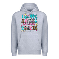 Heather Grey i am  99 angel but ohh that Premium Hoodie - AdoDesignShop