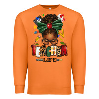 Carrot teacher life afro messy bun Premium Sweatshirt - texasbilliewilder