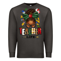 Smoke teacher life afro messy bun Premium Sweatshirt - texasbilliewilder