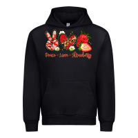 Black peace love strawberry Urban Hoodie - Artiststas