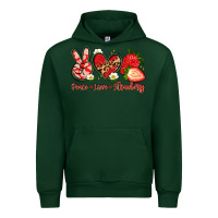 Forest Green peace love strawberry Urban Hoodie - Artiststas