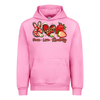 Fuchsia Pink peace love strawberry Urban Hoodie - Artiststas