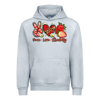 Heather Grey peace love strawberry Urban Hoodie - Artiststas