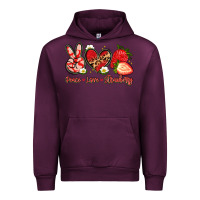 Mauve Wine peace love strawberry Urban Hoodie - Artiststas