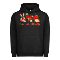 Pigment Black peace love strawberry Urban Hoodie - Artiststas