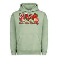 Pigment Oil Green peace love strawberry Urban Hoodie - Artiststas