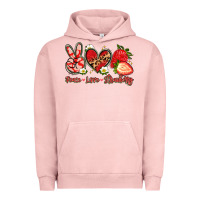 Pigment Salmon peace love strawberry Urban Hoodie - Artiststas