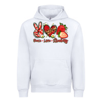 White peace love strawberry Urban Hoodie - Artiststas