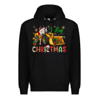 Black i dig Christmas bulldozer santa Premium Hoodie - JahusDesignShop