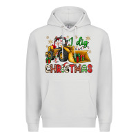 Dove Grey i dig Christmas bulldozer santa Premium Hoodie - JahusDesignShop