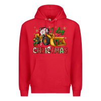 Red i dig Christmas bulldozer santa Premium Hoodie - JahusDesignShop