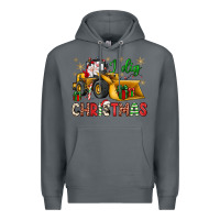 Rock i dig Christmas bulldozer santa Premium Hoodie - JahusDesignShop