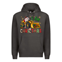 Smoke i dig Christmas bulldozer santa Premium Hoodie - JahusDesignShop