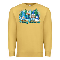 Antique Gold merry christmas snowman gnomes Premium Sweatshirt - Zillion Design Studio