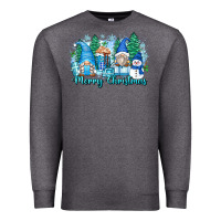 Charcoal Heather merry christmas snowman gnomes Premium Sweatshirt - Zillion Design Studio